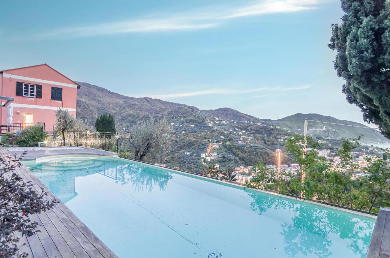 Recco Apartment With View And Pool Exteriör bild
